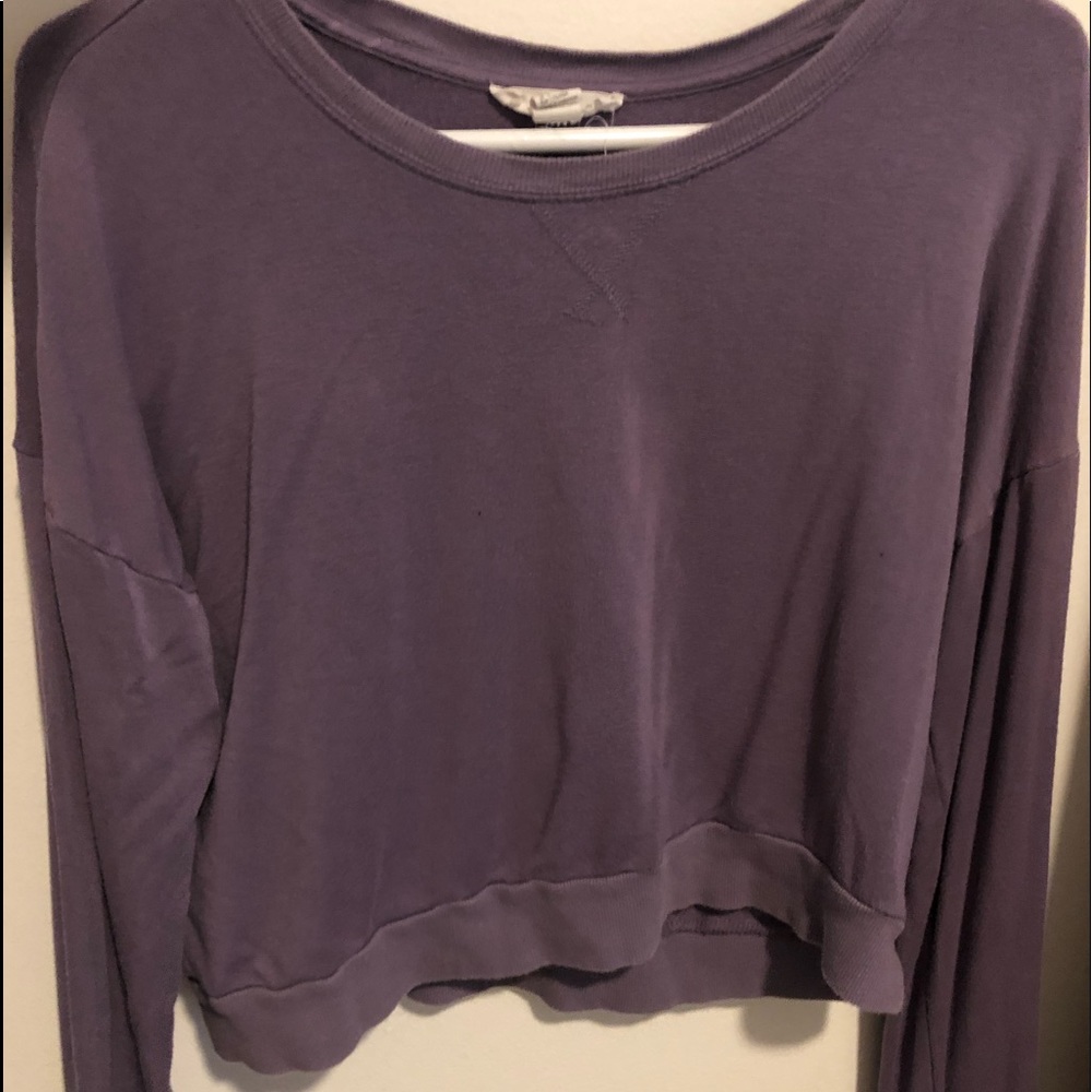 purple cropped sweater
